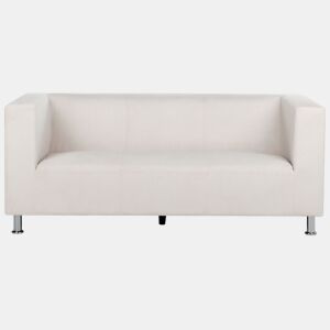 Sofá FLORO Chenille Branco creme 3 lugares