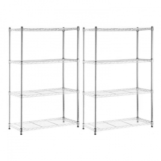 Pack 2 Prateleiras Metálicas com 4 Prateleiras Ajustáveis u200Bu200B137x91,4x35,5cm 320Kg Thinia Home