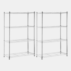 Pack 2 Prateleiras Metálicas com 4 Prateleiras Ajustáveis u200Bu200B137x91,4x35,5cm 320Kg Thinia Home
