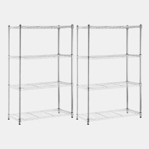 Pack 2 Prateleiras Metálicas com 4 Prateleiras Ajustáveis u200Bu200B137x91,4x35,5cm 320Kg 7house