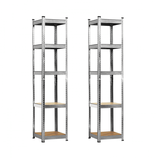 Pack 2 Prateleiras Modulares com 5 Prateleiras Ajustáveis u200Bu200BCinza 180x40x40cm 175 Kg Thinia Home