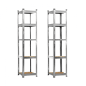 Pack 2 Prateleiras Modulares com 5 Prateleiras Ajustáveis u200Bu200BCinza 180x40x40cm 175 Kg Thinia Home