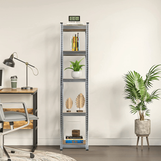 Pack 2 Prateleiras Modulares com 5 Prateleiras Ajustáveis u200Bu200BCinza 180x40x40cm 175 Kg Thinia Home