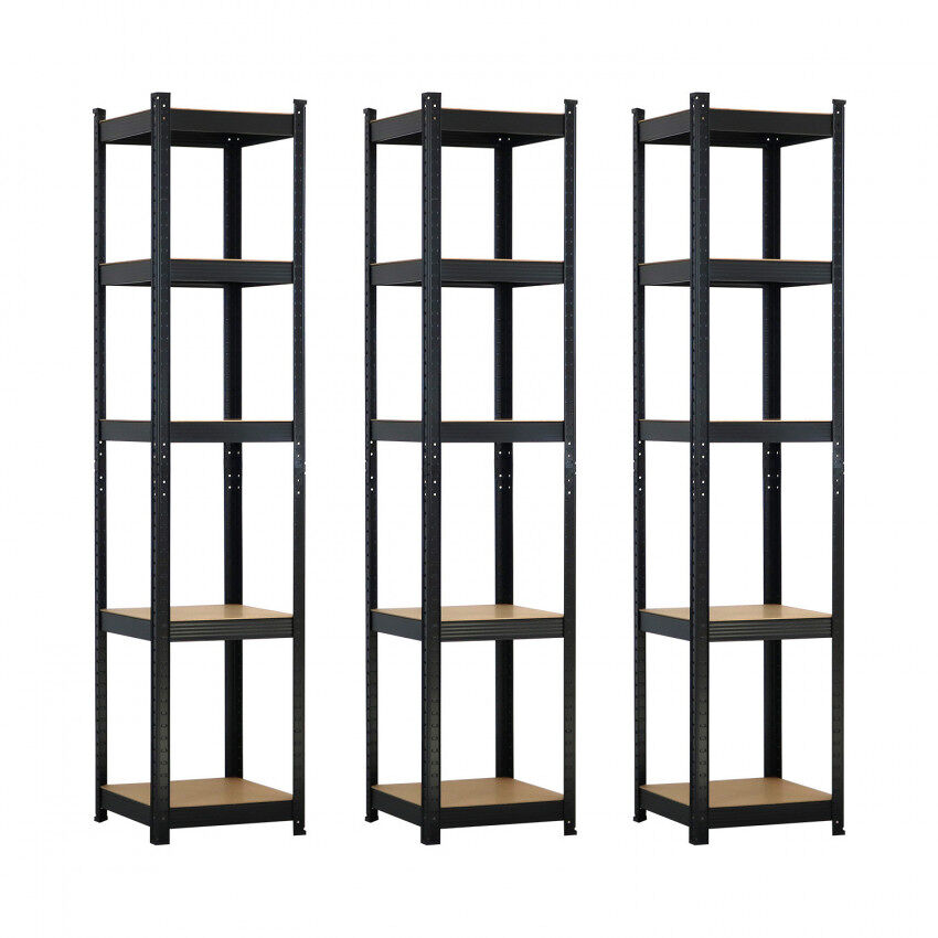 Pack 3 Estanterías Modulares con 5 Baldas Ajustables 40