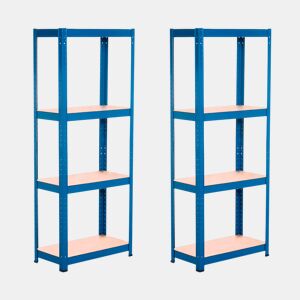 Pacote de 2 Prateleiras Metálicas com 4 Prateleiras Ajustáveis u200Bu200B148x60x30cm 240Kg 7house