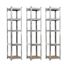 Pack 3 Prateleiras Modulares com 5 Prateleiras Ajustáveis u200Bu200BCinza 180x40x40cm 175Kg Thinia Home