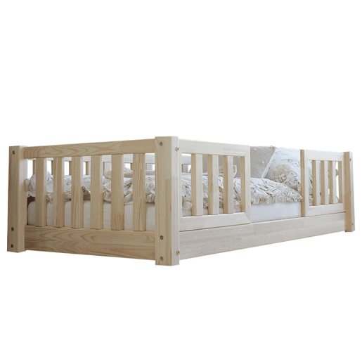 Cama 90x190 com calhas e estrado com pés de 1 cm Agnès Bois Cama 90x190 com calhas e estrado com pés de 1 cm Agnès Bois