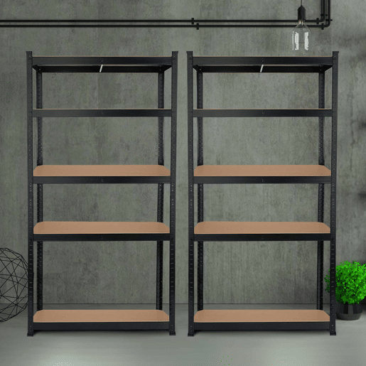MegaPack 10 Prateleiras Modulares Pretas com 5 Prateleiras Ajustáveis u200Bu200B180x90x40cm 875Kg 7house