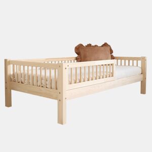 Cama 90x190 barreira e base incluída pés 19 cm Adèle Madeira