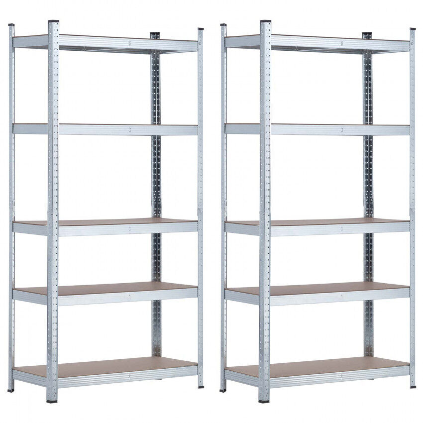 Pack 2 Estanterías Modulares Galvanizadas con 5 Baldas Ajustables Thinia Home