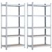 Pack 2 Estanterías Modulares Galvanizadas con 5 Baldas Ajustables Thinia Home Pack 2 Estanterías Modulares Galvanizadas con 5 Baldas Ajustables Thinia Home Gris
