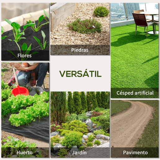 Outsunny Rolo de Malha Anti-Ervas 1x100 m Malha Geotêxtil 60 gm² para Controlo de Ervas Daninhas de Jardim Malha Anti-Ervas Preta