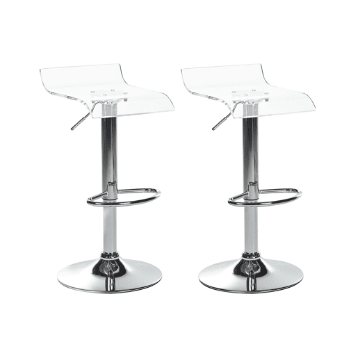 Conjunto de 2 bancos de bar NEUM Transparente Conjunto de 2 bancos de bar NEUM Transparente