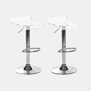 Conjunto de 2 bancos de bar NEUM Transparente
