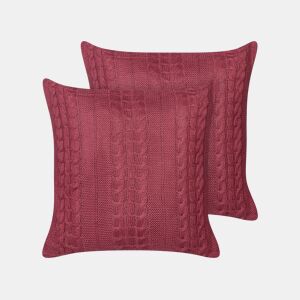 Conjunto de 2 almofadas decorativas CADETIA Algodão 45 x 45 cm Bordeaux Sólido