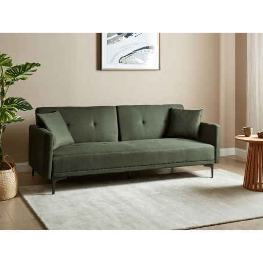Sofá-cama LUCAN Tecido Verde escuro 3 lugares