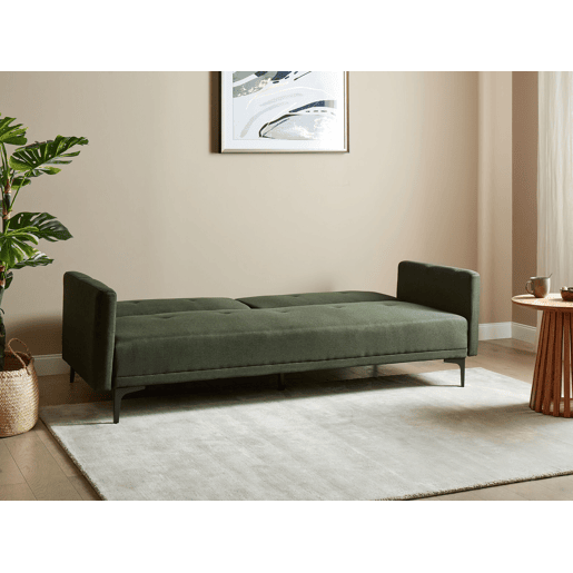 Sofá-cama LUCAN Tecido Verde escuro 3 lugares