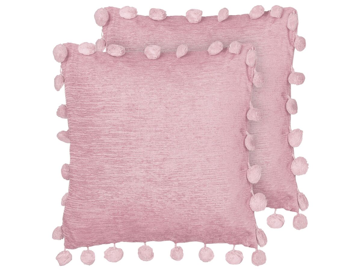 Beliani Cojín decorativo JASMINE 45x45 Rosa