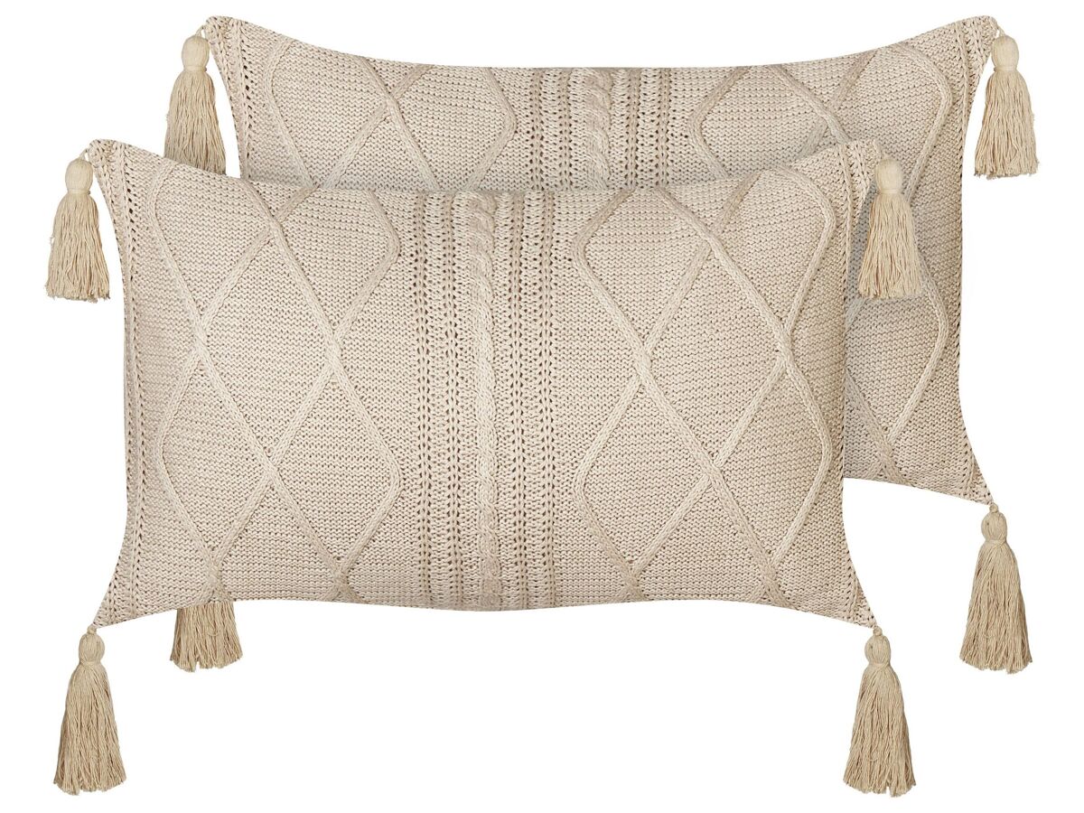 Beliani Cojín decorativo CAESIA 30x50 Beige