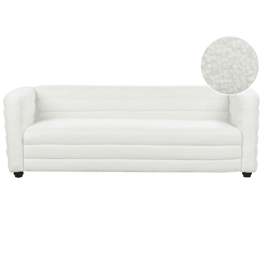 Sofá HOFN Bouclé Branco creme 3 lugares