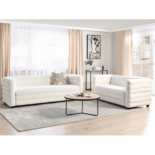 Sofá HOFN Bouclé Branco creme 3 lugares