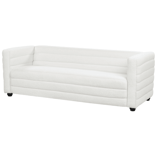Sofá HOFN Bouclé Branco creme 3 lugares