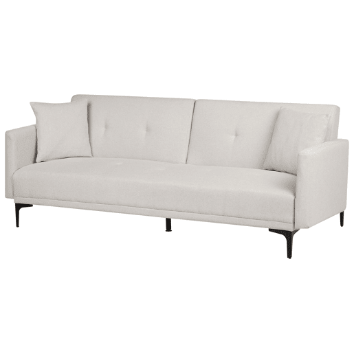 Sofá-cama LUCAN Tecido Creme claro 3 lugares Sofá-cama LUCAN Tecido Creme claro 3 lugares