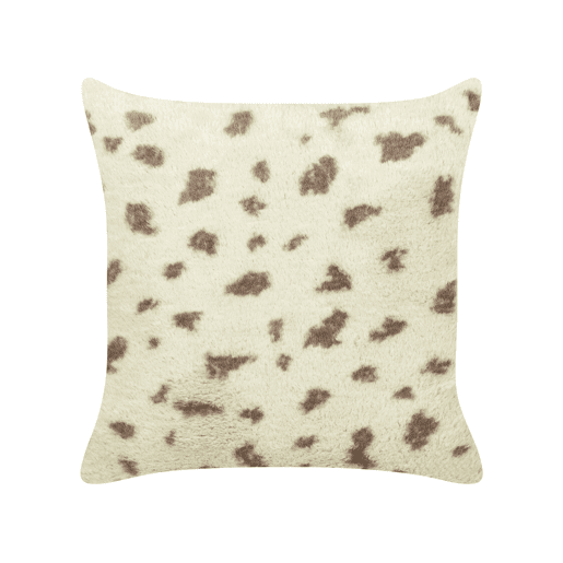 Conjunto de 2 almofadas decorativas KASRA Imitação de pele 45 x 45 cm Creme Padrão abstracto