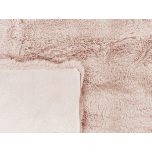 Manta SALKA Imitação de pele 200 x 220 cm Rosa pastel