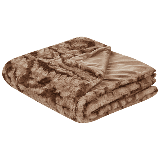 Manta BAKIRA Imitação de pele 200 x 220 cm Castanho