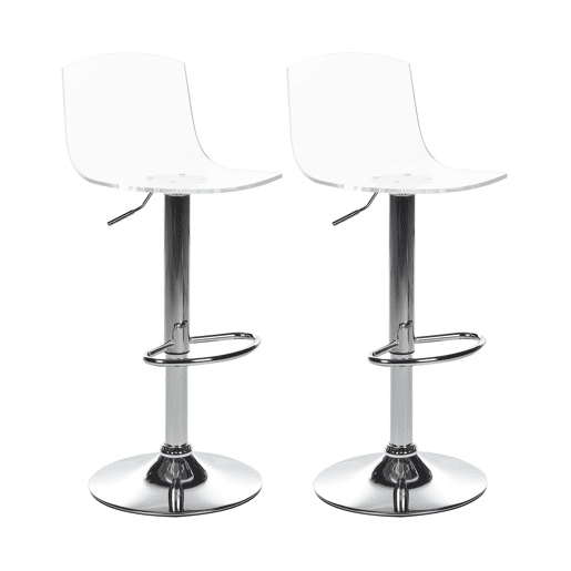Conjunto de 2 bancos de bar IMOLA Transparente
