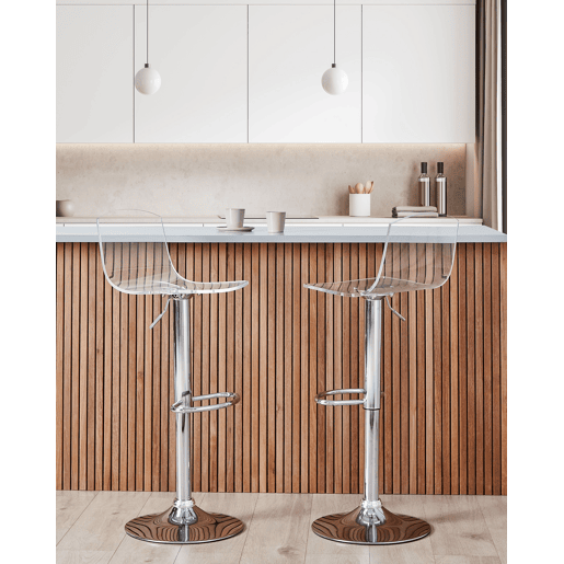 Conjunto de 2 bancos de bar IMOLA Transparente