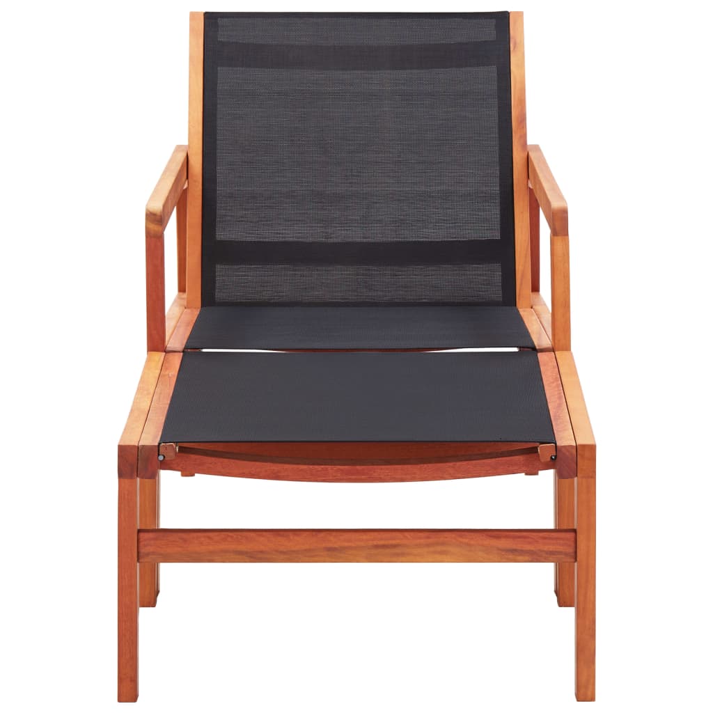 Silla de jardin con reposapiés madera de eucalipto y textilene
