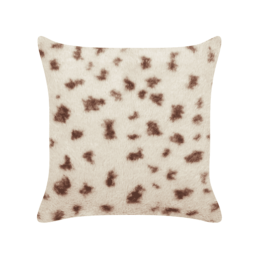 Conjunto de 2 almofadas decorativas KASRA Imitação de pele 45 x 45 cm Creme claro Padrão abstracto