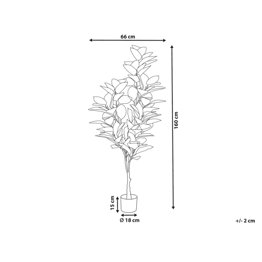 Planta artificial FICUS ELASTICA 160 cm Verde