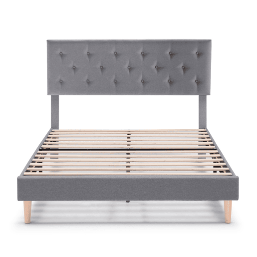 Cama estofada Rosi 30 cm, 140x190 cm, cinza escuro