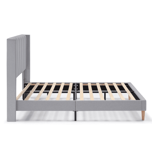 Cama estofada Noelia 30 cm, 150x190 cm, cinza claro