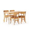 Conjunto de mesa 140x80 cm e 4 cadeiras de jantar Nala Carvalho