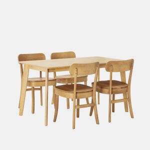 Conjunto de mesa 140x80 cm e 4 cadeiras de jantar Nala Carvalho