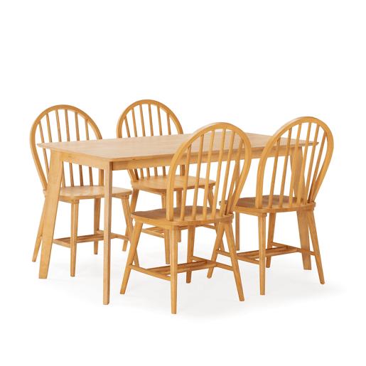 Conjunto de mesa 140x80 cm e 4 cadeiras de jantar Clarck Carvalho
