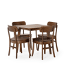 Conjunto de mesa 80x80 cm e 4 cadeiras de jantar Nala Nogueira
