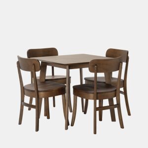 Conjunto de mesa 80x80 cm e 4 cadeiras de jantar Nala Nogueira