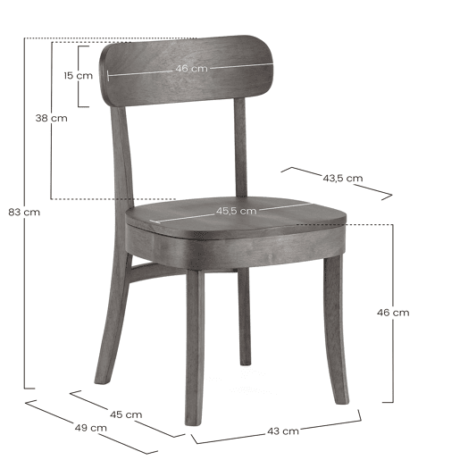 Conjunto de mesa 80x80 cm e 4 cadeiras de jantar Nala Nogueira