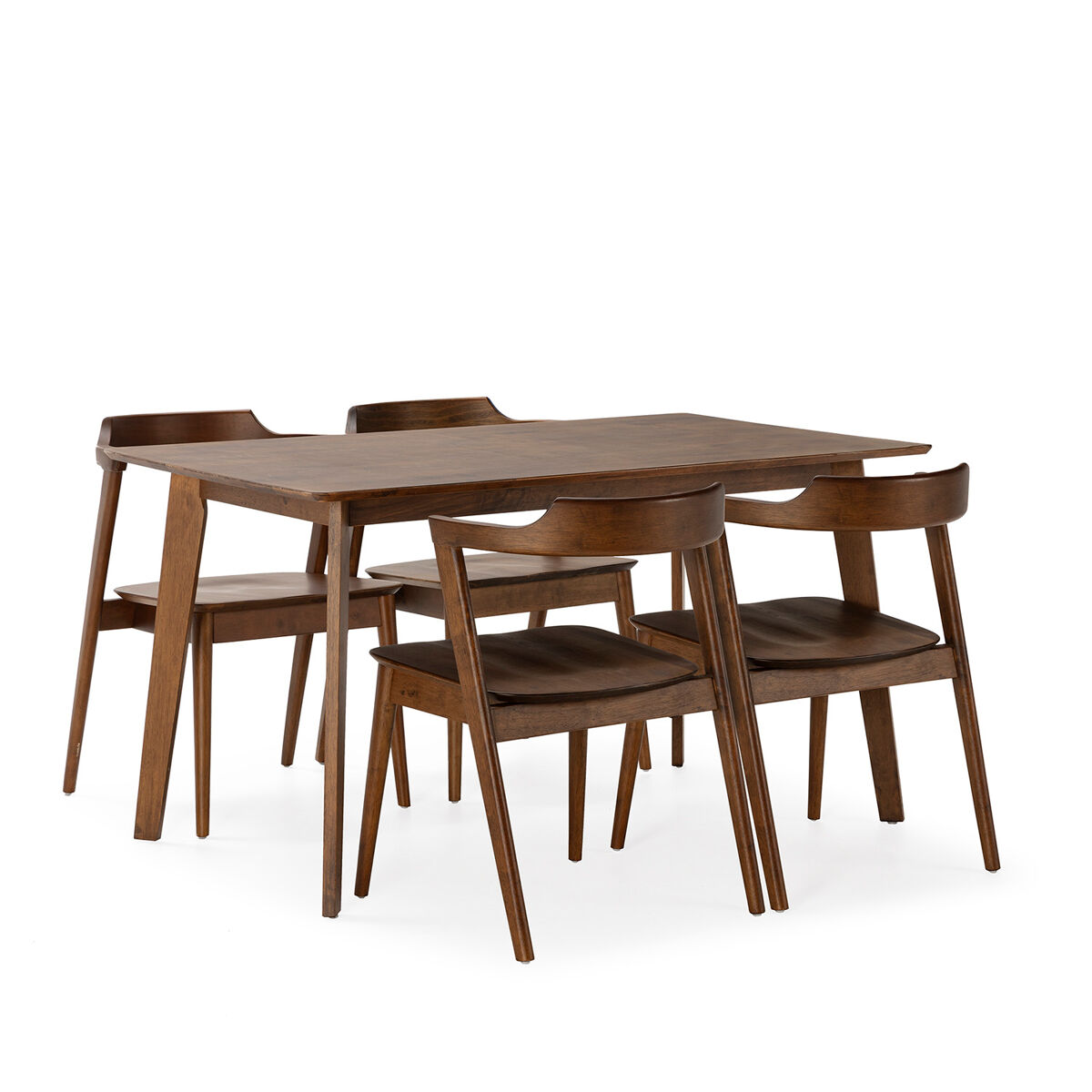Juego de mesa y 4 sillas de comedor Venus 140x80
