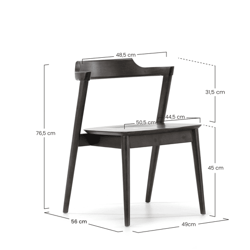 Conjunto de mesa 140x80 cm e 4 cadeiras de jantar Venus Nogueira