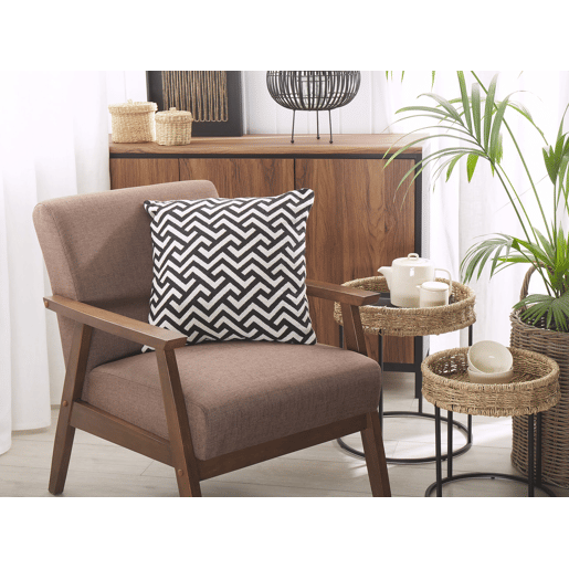 Conjunto de 2 almofadas decorativas SALIZAR Algodão 45 x 45 cm Preto Padrão geométrico