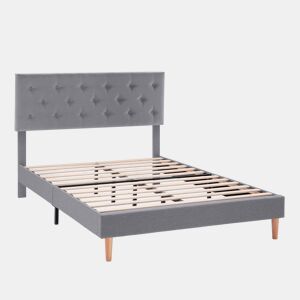 Cama estofada Rosi 30 cm, 90x190 cm, cinza escuro
