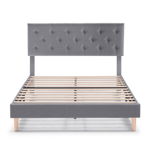 Cama estofada Rosi 30 cm, 90x190 cm, cinza escuro