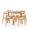 Conjunto de mesa 80x80 cm e 4 cadeiras de jantar Corzo Carvalho