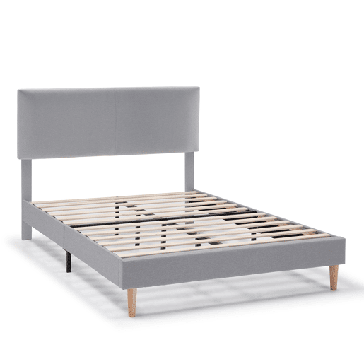Cama estofada Lauren 30cm, 90x190cm, cinza claro